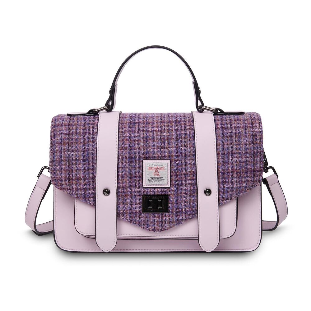 3078 Violet Mini Dogtooth Large Satchel